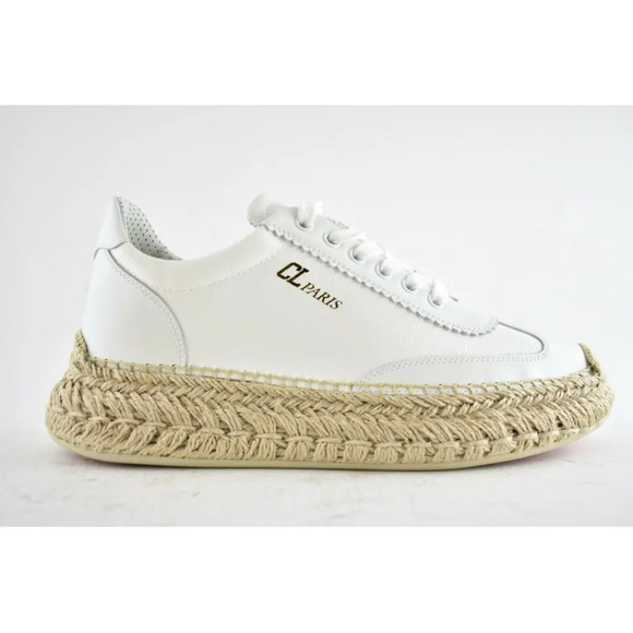 Christian Louboutin Espasneak Flat White Bianco Platform Espadrille Sneaker 40 - Picture 2 of 11